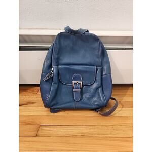 Tignanello Hobo Leather Blue Backpack Purse